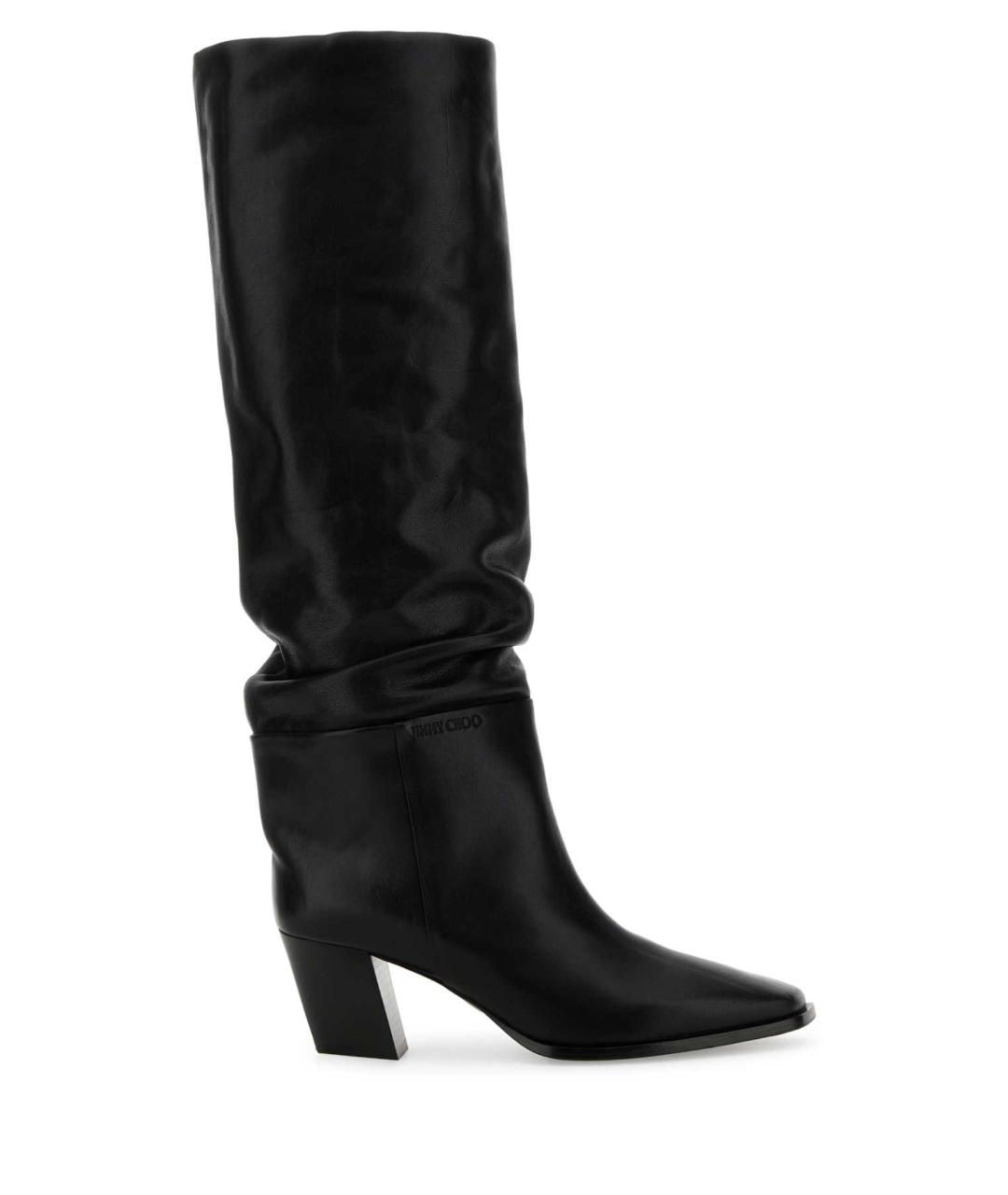 JIMMY CHOO Черные кожаные сапоги, фото 1