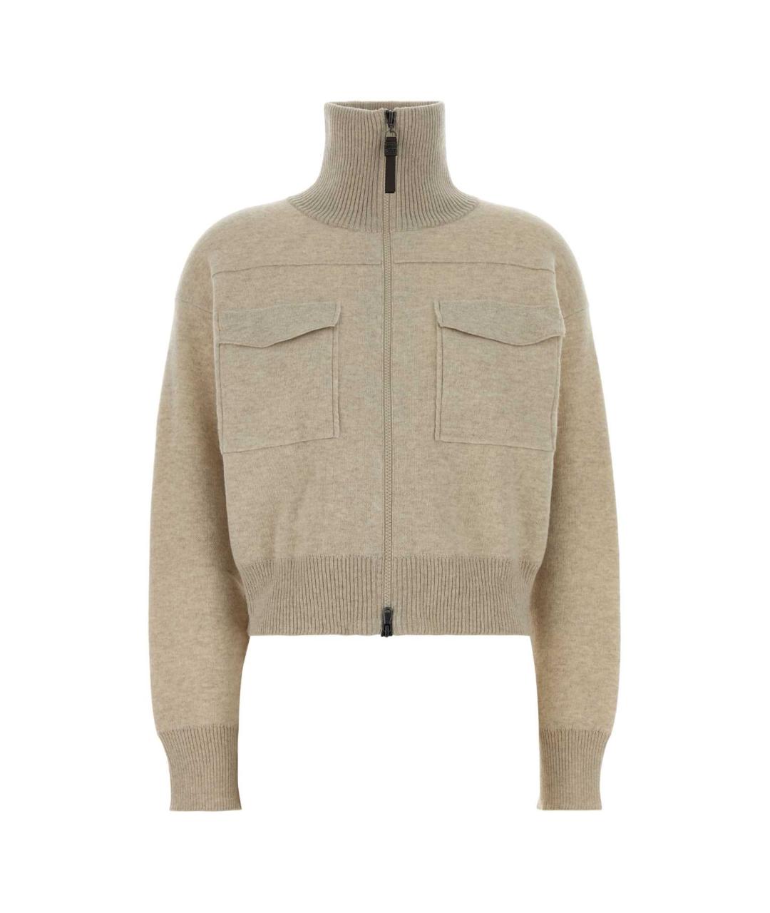 BRUNELLO CUCINELLI Бежевый кашемировый кардиган, фото 1