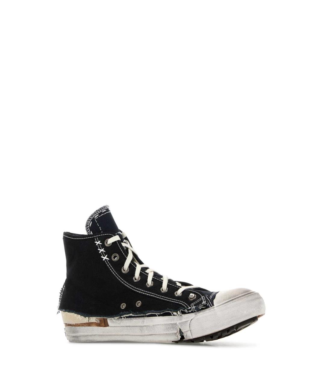 MAISON MARGIELA Черные текстильные высокие кроссовки / кеды, фото 2