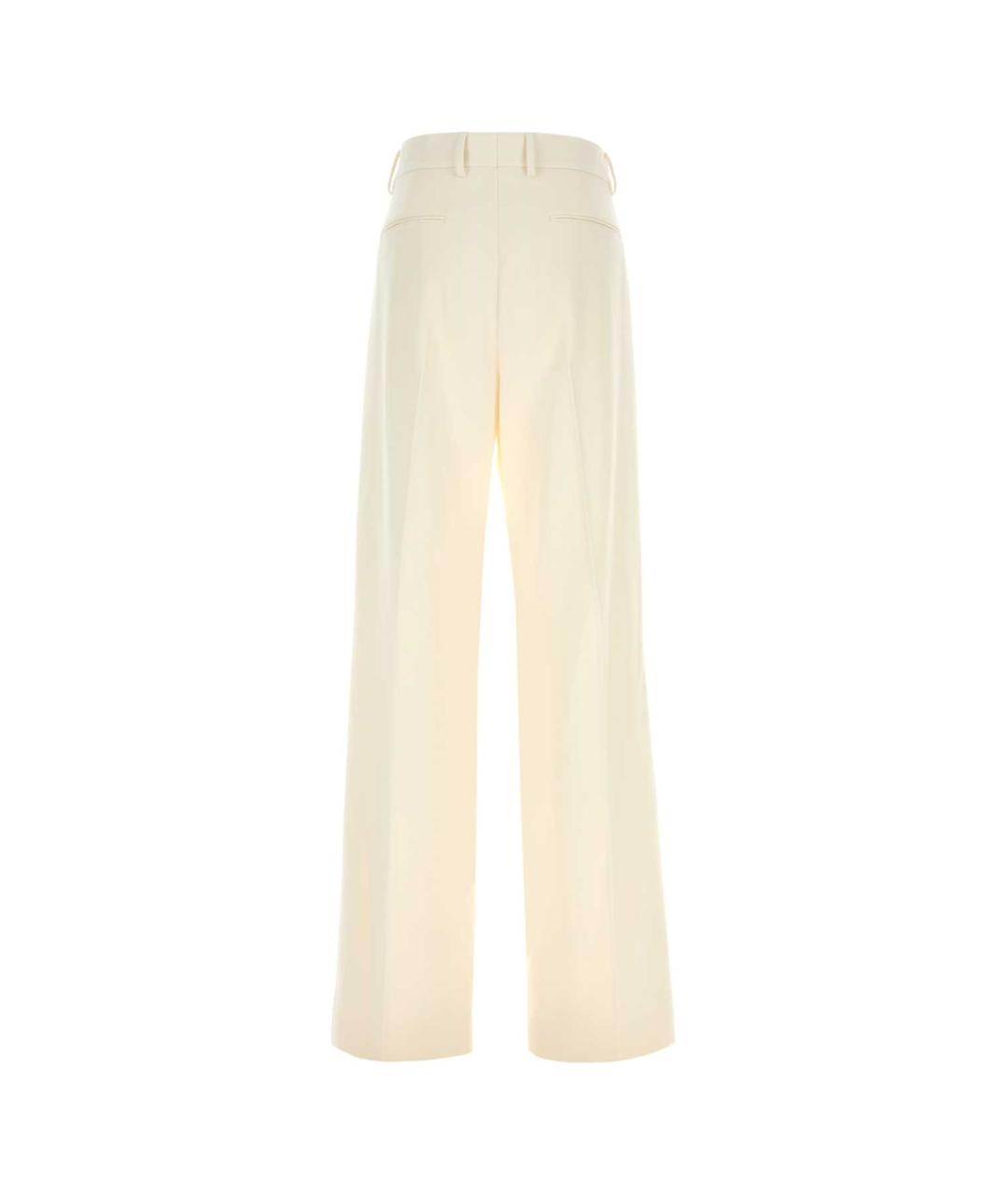 VALENTINO Бежевые шерстяные повседневные брюки, фото 2