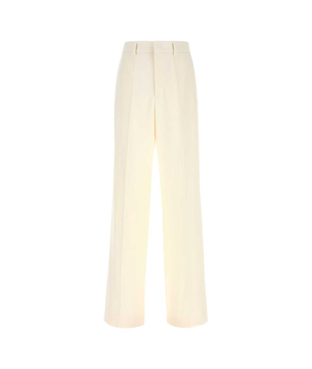 VALENTINO Бежевые шерстяные повседневные брюки, фото 1