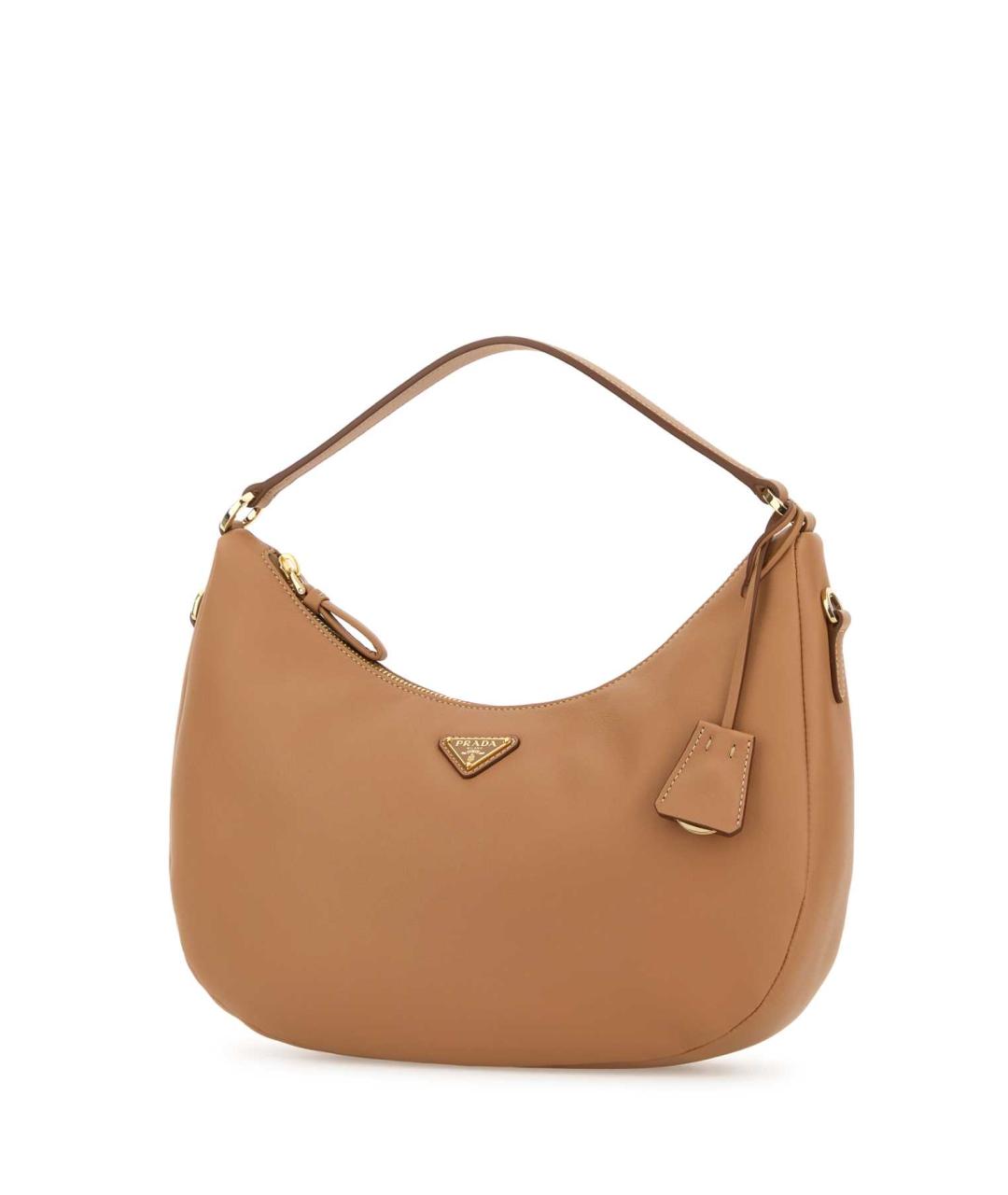 PRADA Бежевая кожаная сумка с короткими ручками, фото 2