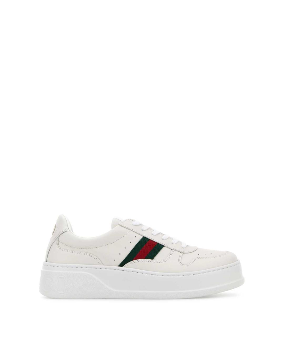 GUCCI Белые кожаные кеды, фото 1