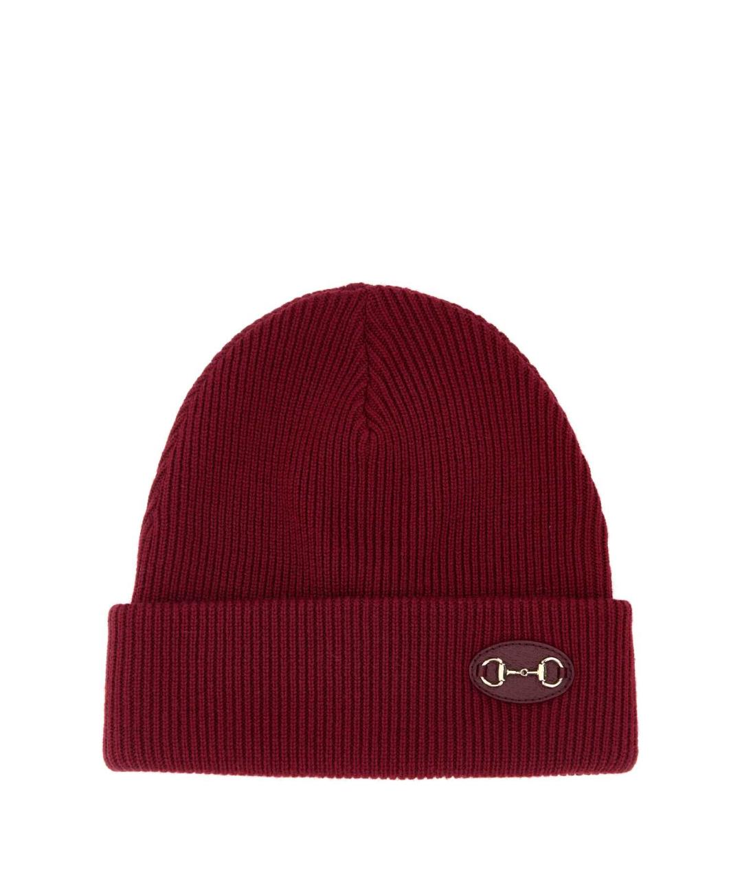 GUCCI Бордовая шерстяная шапка, фото 1