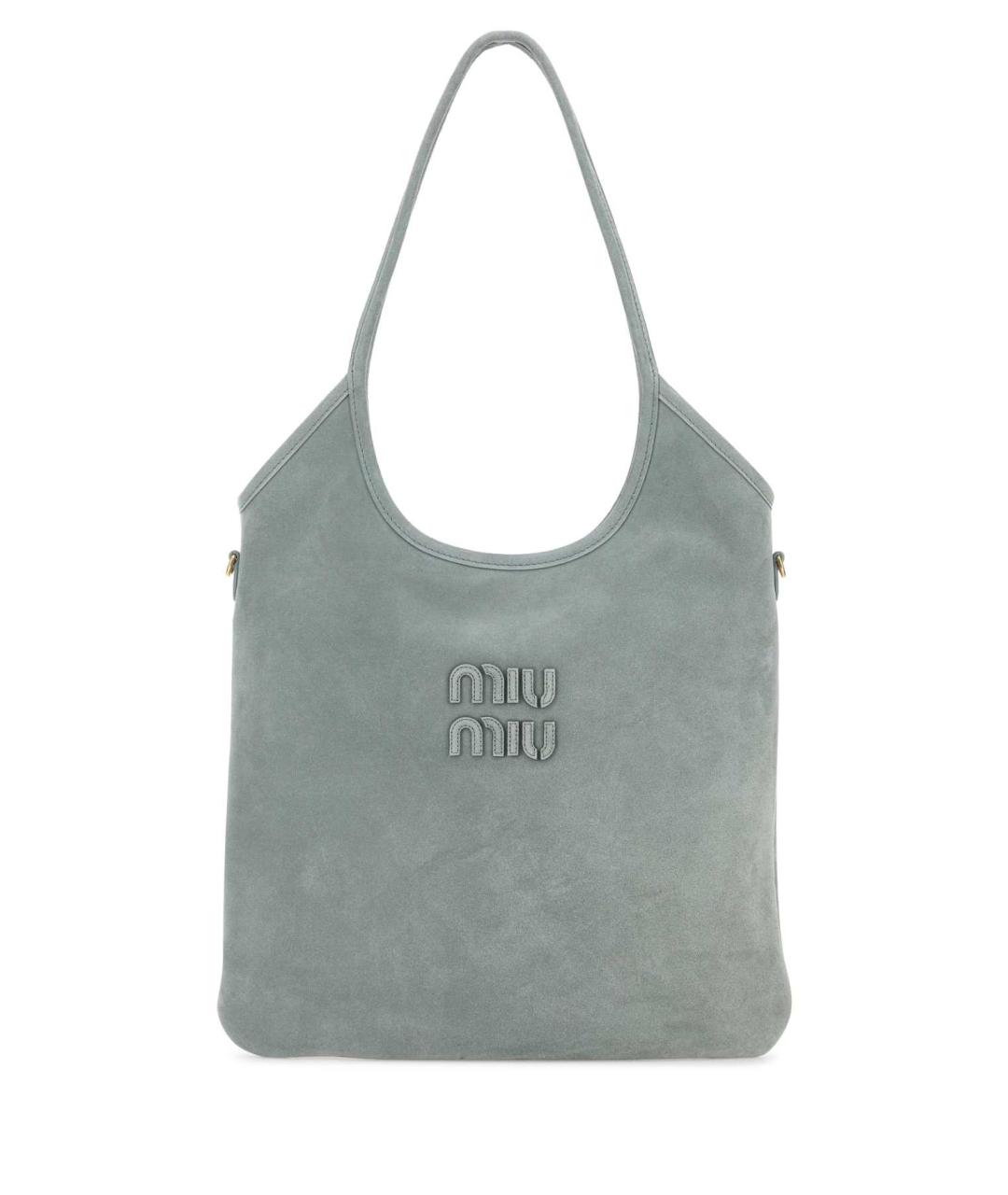 MIU MIU Голубая замшевая сумка тоут, фото 1