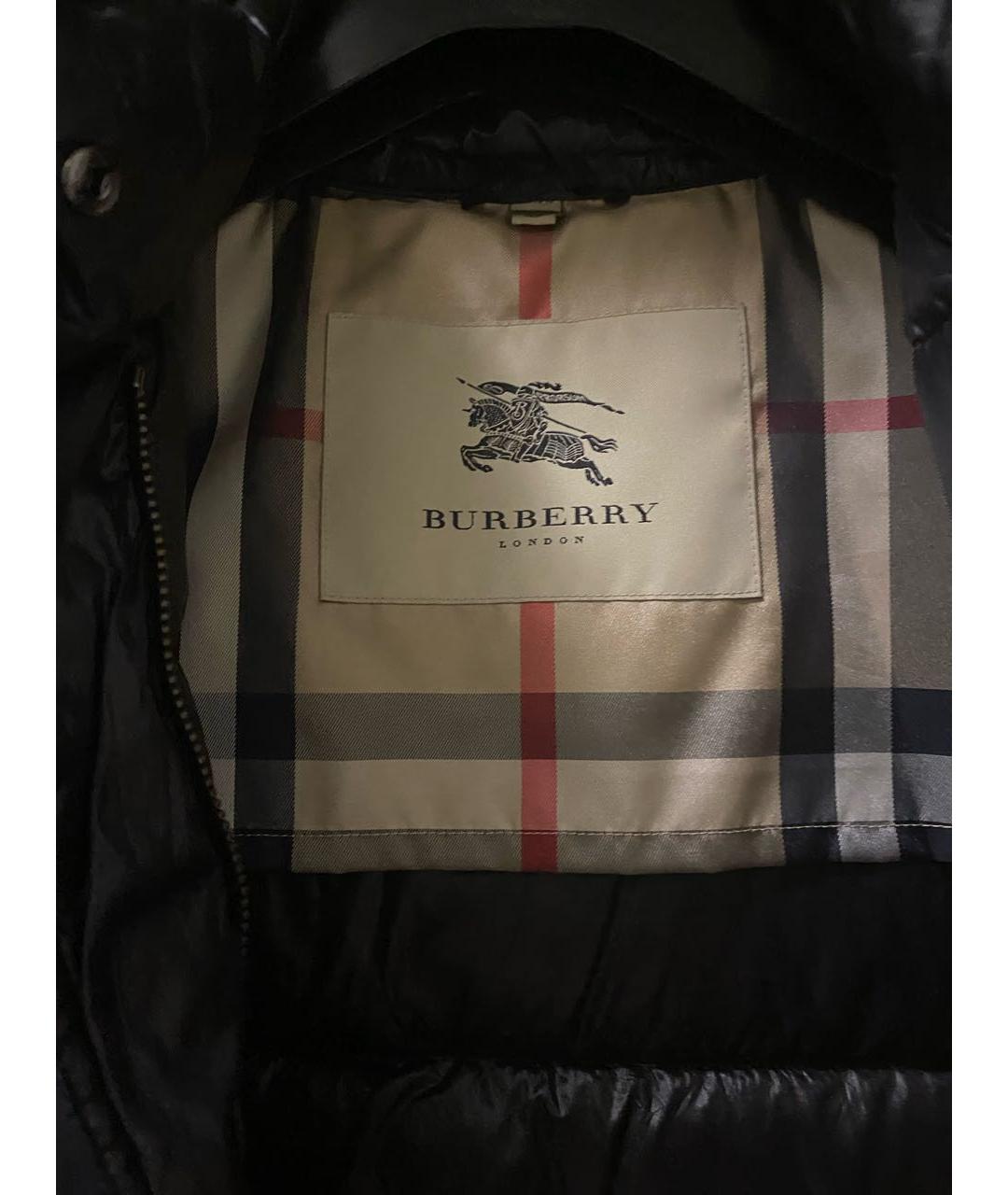 BURBERRY Черный полиэстеровый пуховик, фото 3
