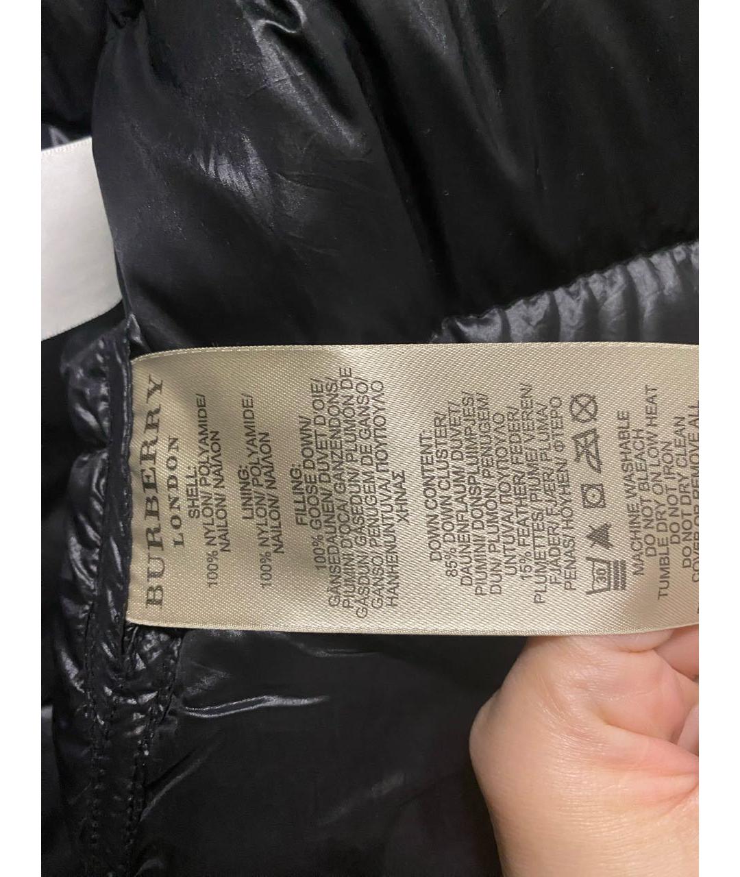 BURBERRY Черный полиэстеровый пуховик, фото 5