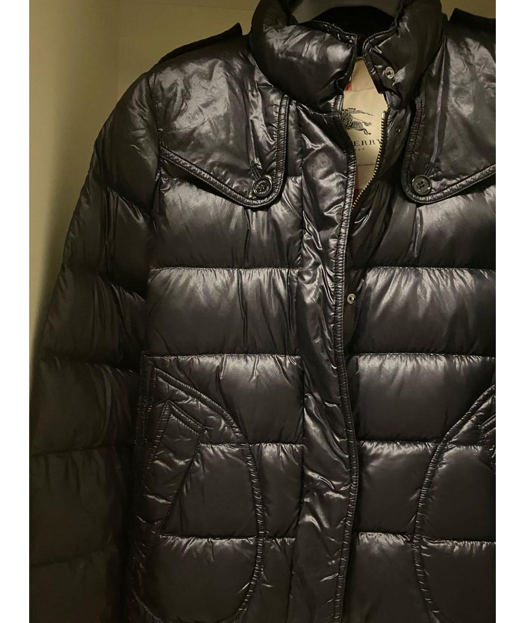 BURBERRY Черный полиэстеровый пуховик, фото 4