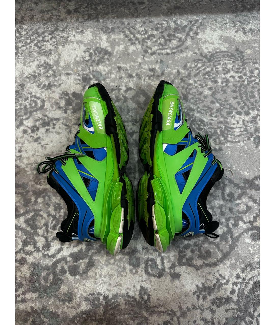BALENCIAGA Зеленые текстильные низкие кроссовки / кеды, фото 8