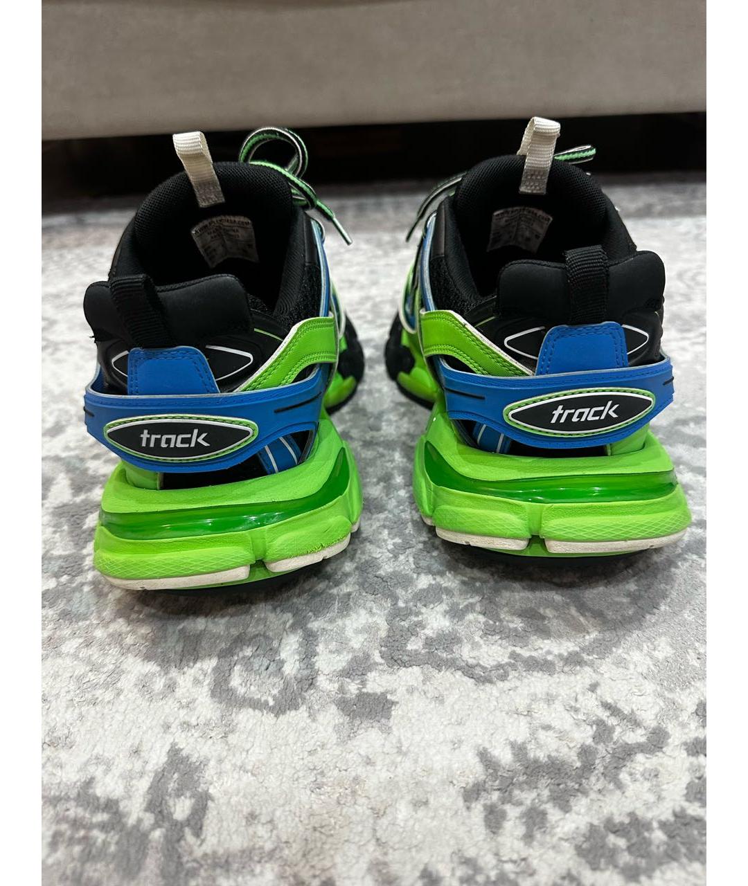 BALENCIAGA Зеленые текстильные низкие кроссовки / кеды, фото 4