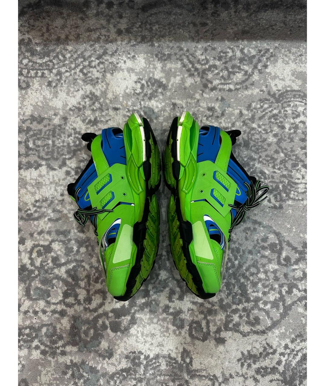 BALENCIAGA Зеленые текстильные низкие кроссовки / кеды, фото 5