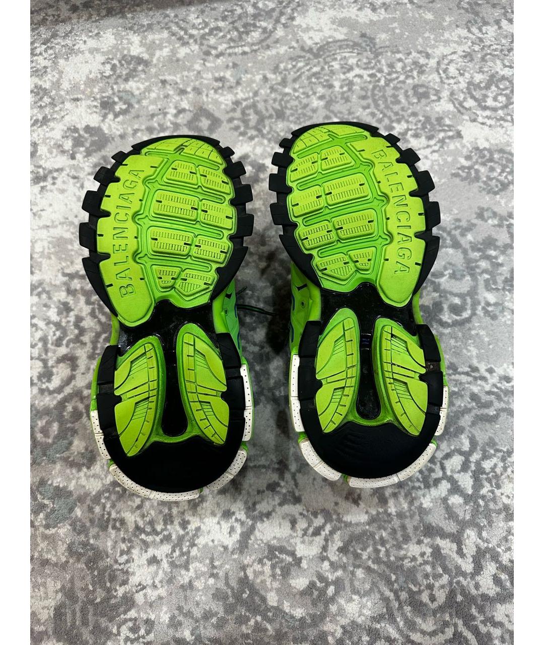 BALENCIAGA Зеленые текстильные низкие кроссовки / кеды, фото 6