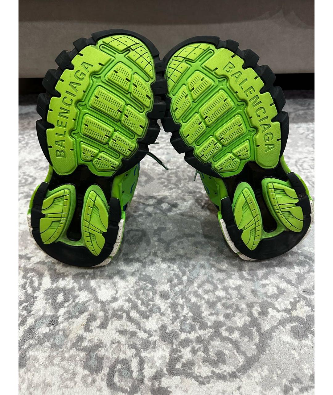 BALENCIAGA Зеленые текстильные низкие кроссовки / кеды, фото 7