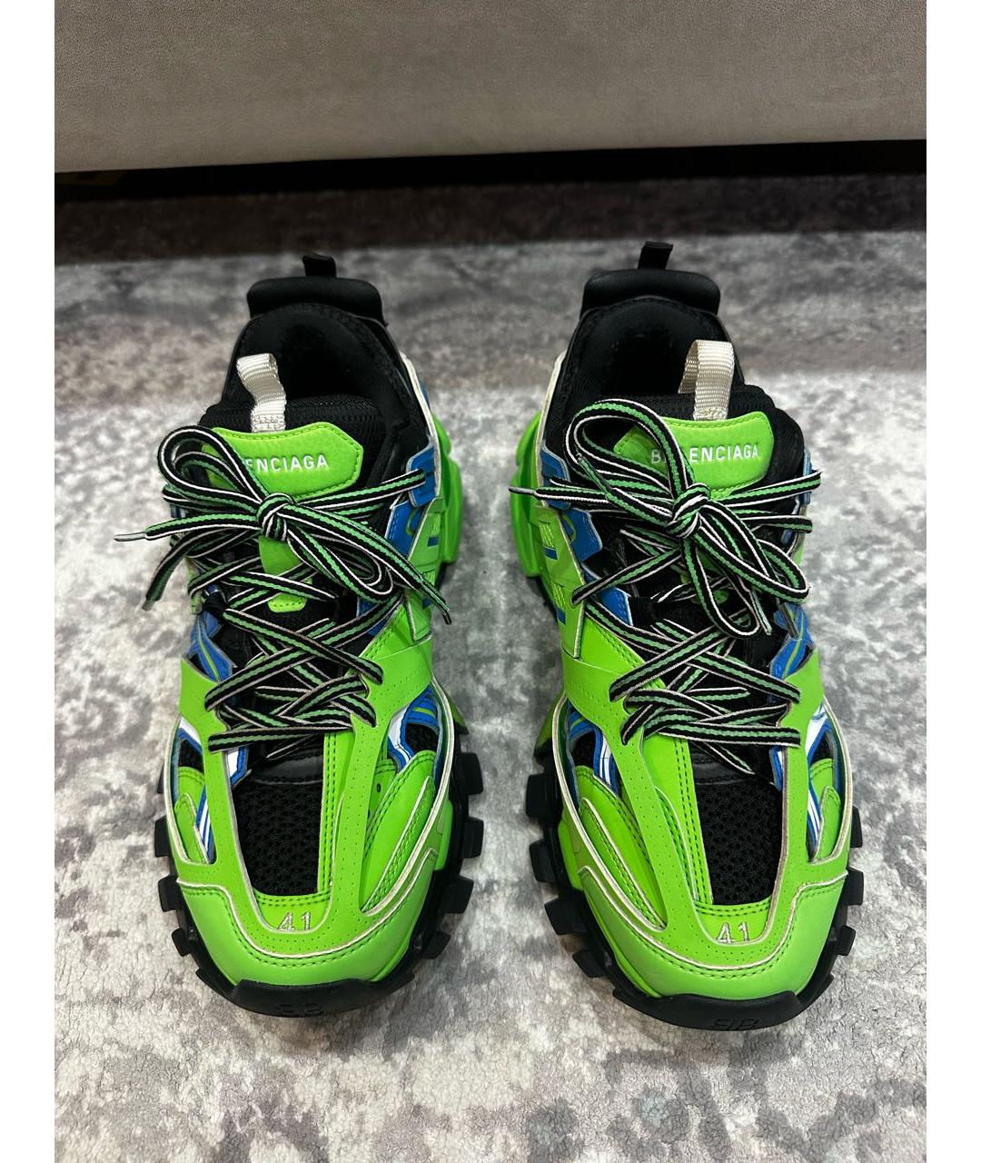 BALENCIAGA Зеленые текстильные низкие кроссовки / кеды, фото 3