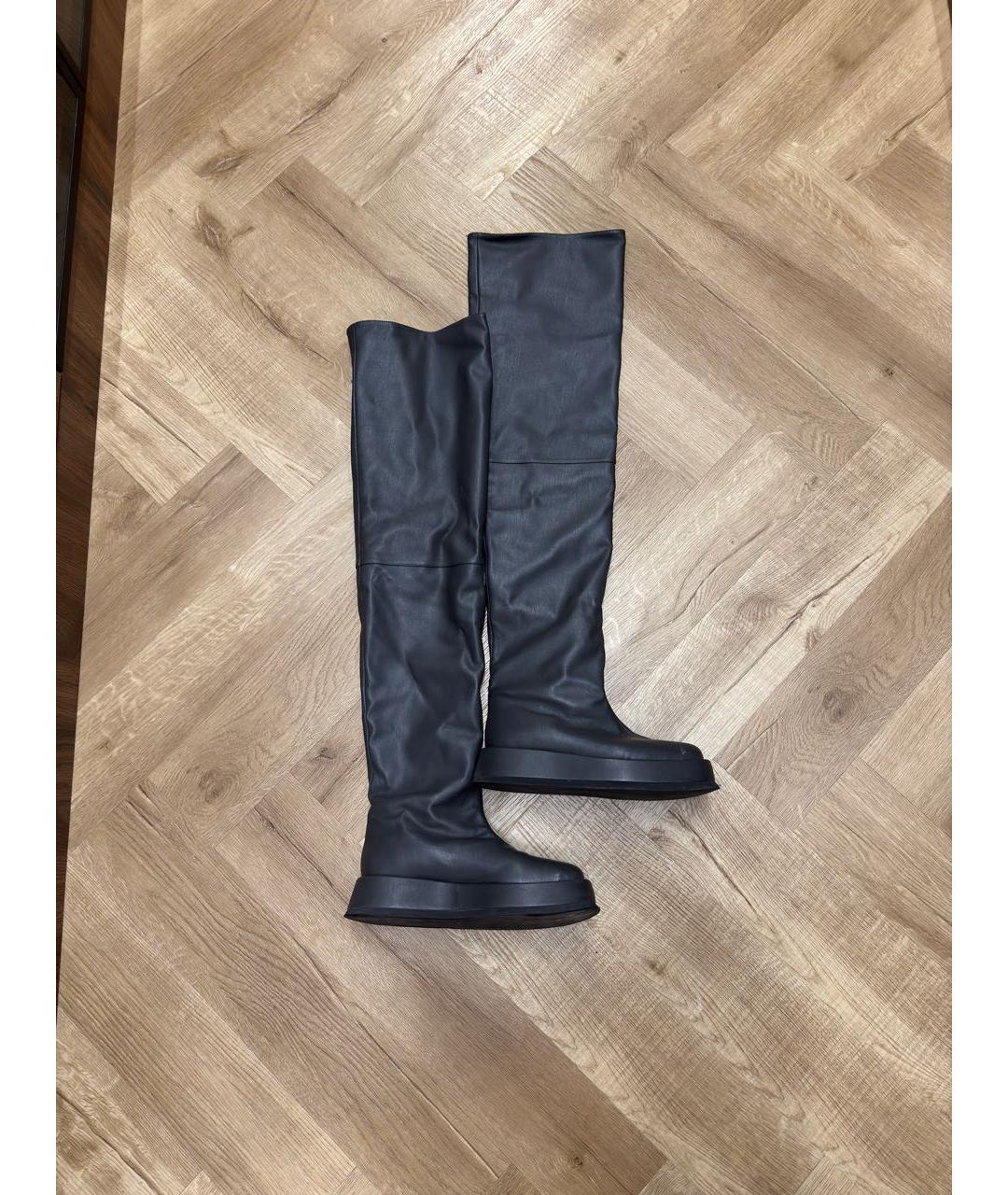 GIABORGHINI Серые кожаные ботфорты, фото 2