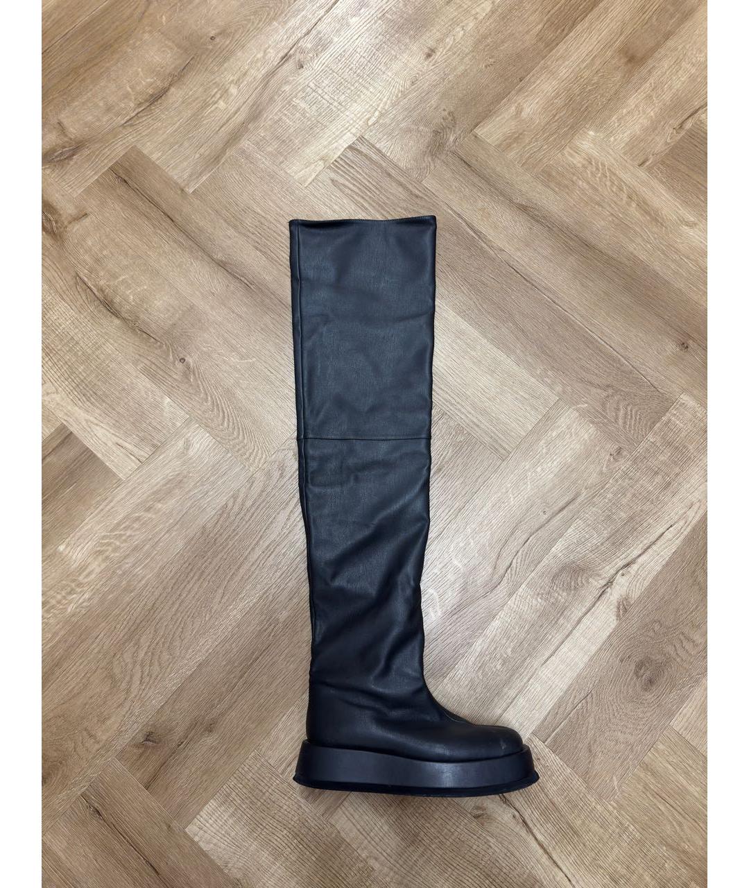 GIABORGHINI Серые кожаные ботфорты, фото 4