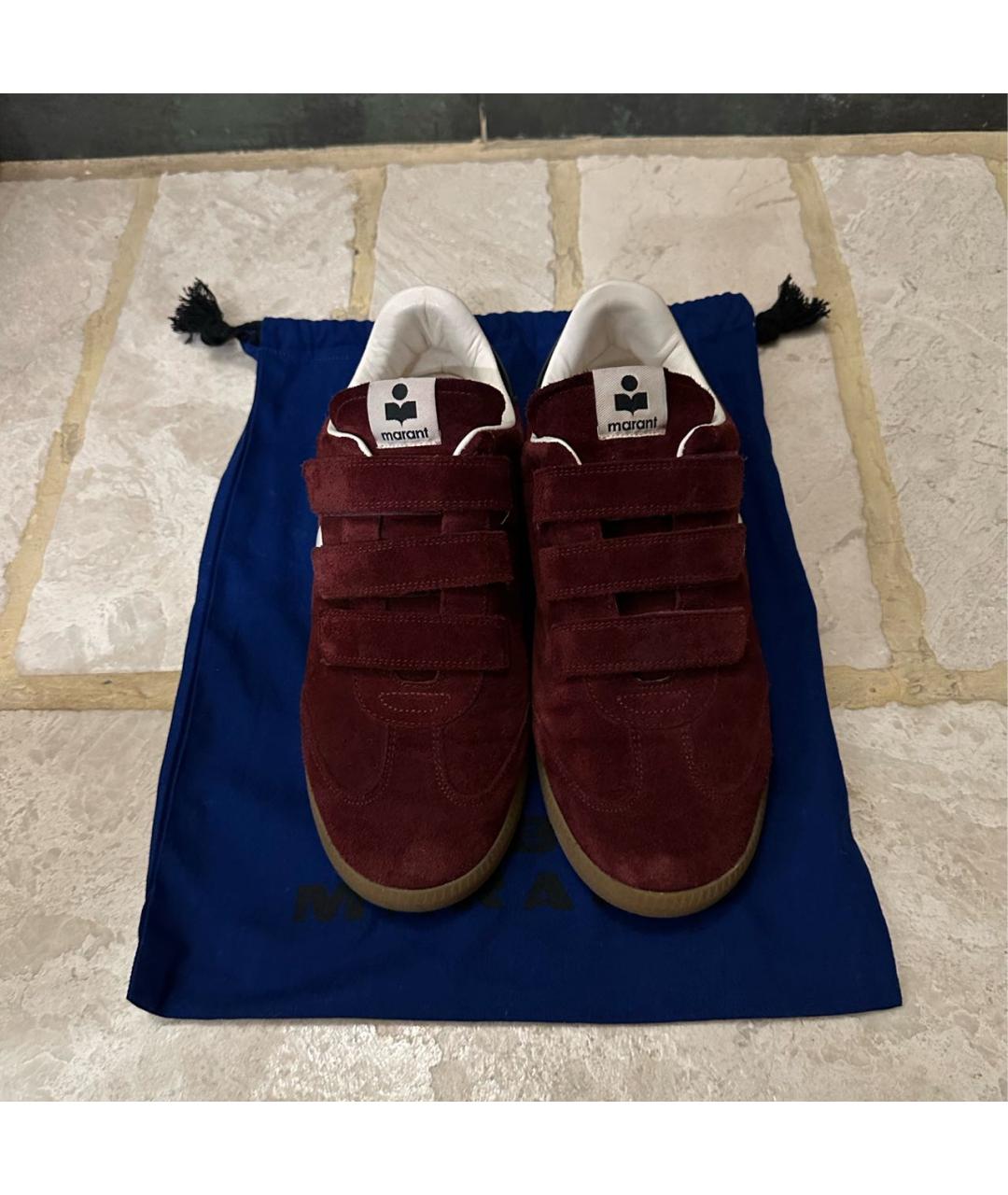 ISABEL MARANT Бордовые замшевые кеды, фото 4