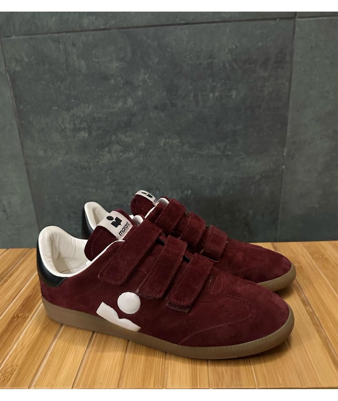 ISABEL MARANT Бордовые замшевые кеды, фото 7