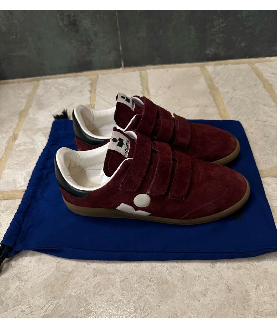 ISABEL MARANT Бордовые замшевые кеды, фото 5