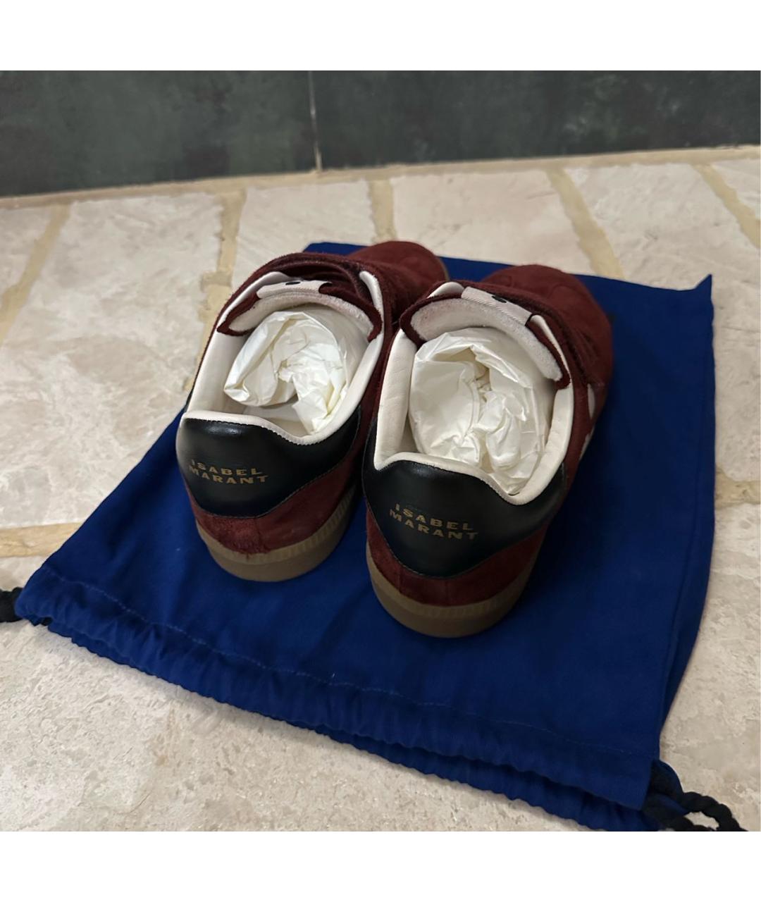 ISABEL MARANT Бордовые замшевые кеды, фото 3