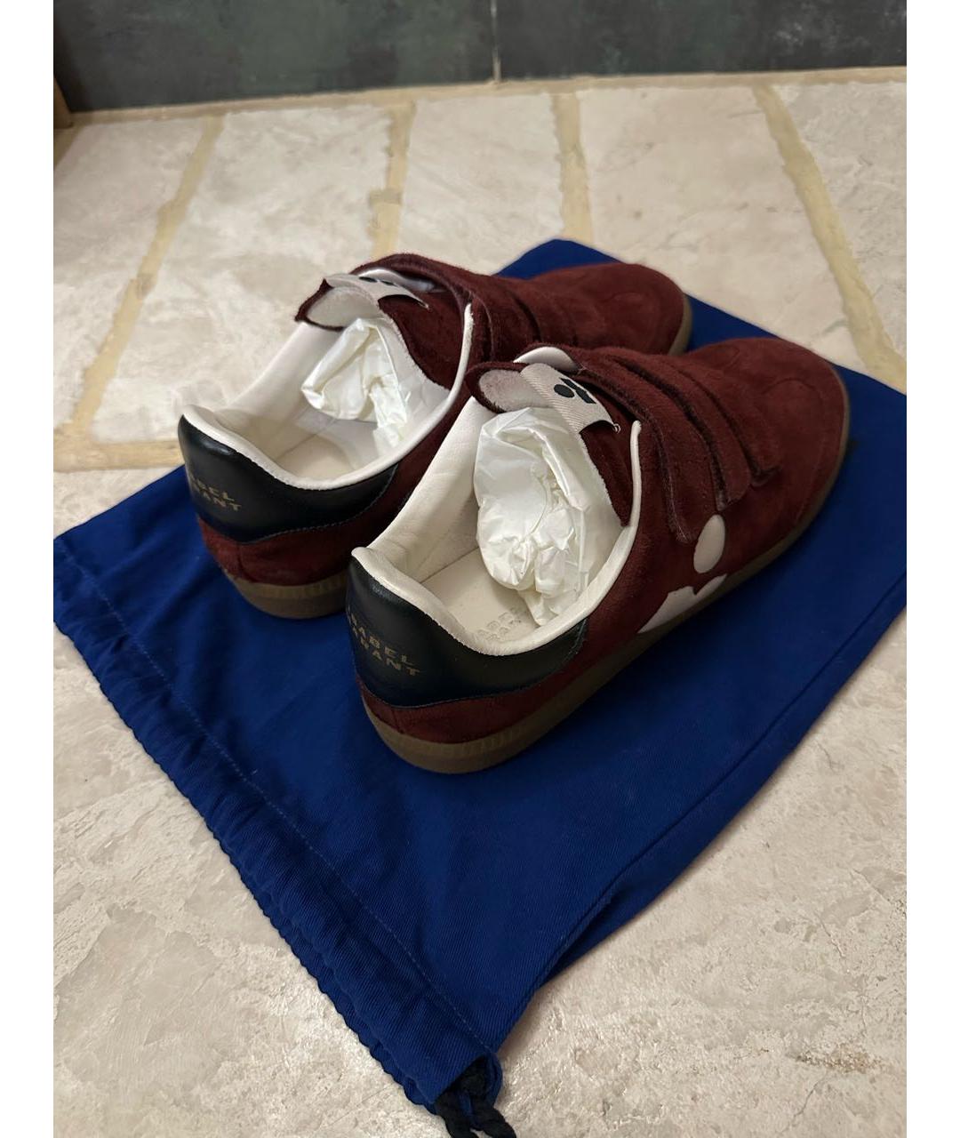 ISABEL MARANT Бордовые замшевые кеды, фото 6