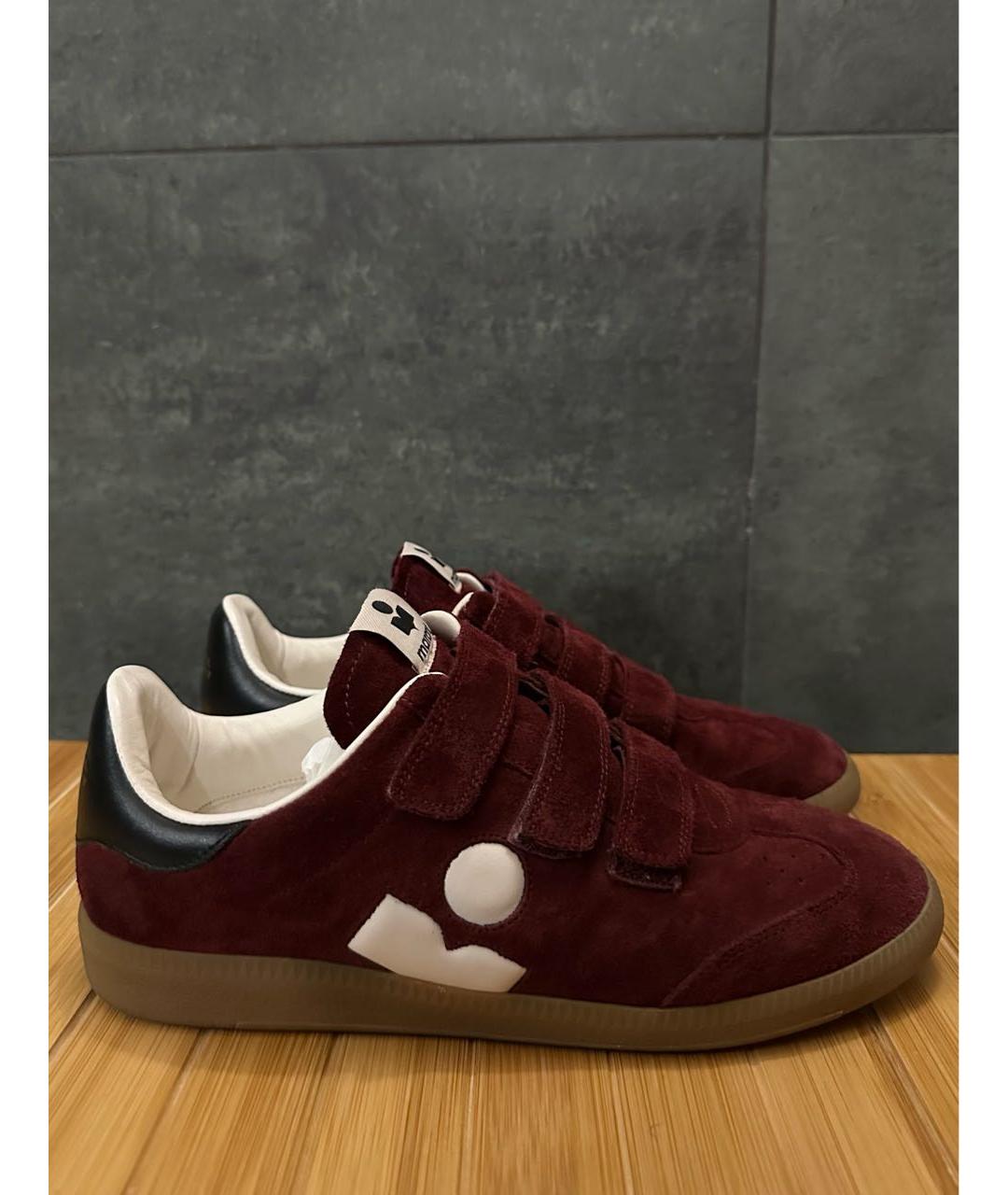 ISABEL MARANT Бордовые замшевые кеды, фото 8
