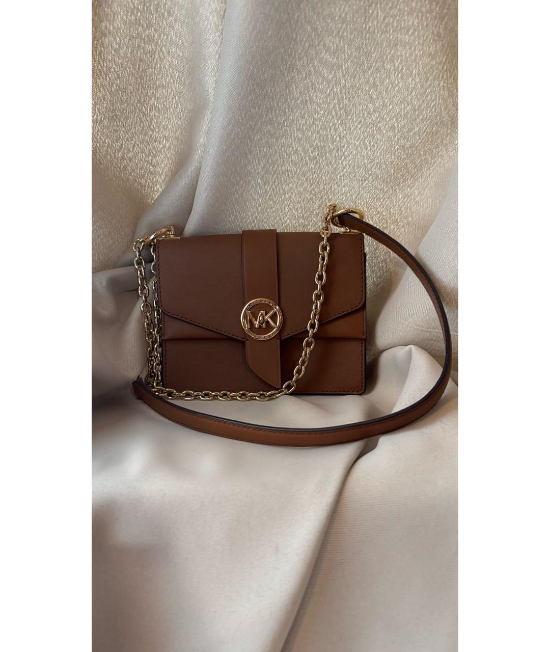 MICHAEL KORS Коричневая сумка через плечо из искусственной кожи, фото 6