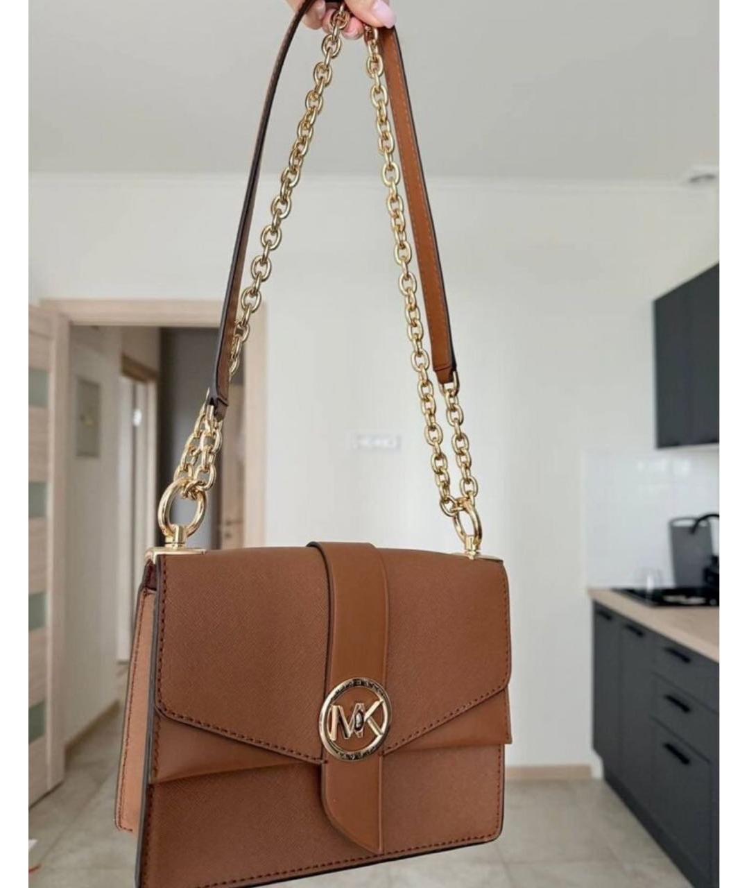 MICHAEL KORS Коричневая сумка через плечо из искусственной кожи, фото 5