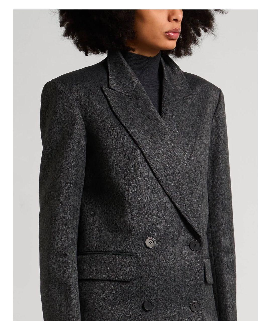 SANDRO Антрацитовое шерстяное пальто, фото 8