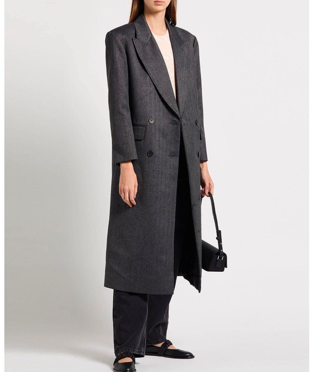 SANDRO Антрацитовое шерстяное пальто, фото 7