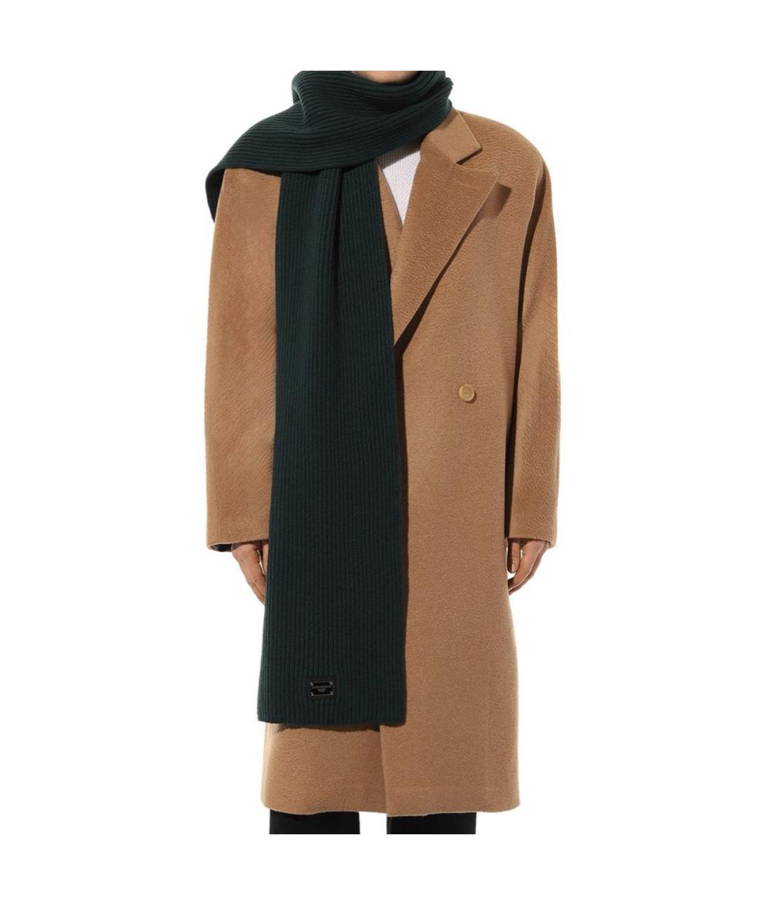 DOLCE&GABBANA Зеленый шерстяной шарф, фото 7