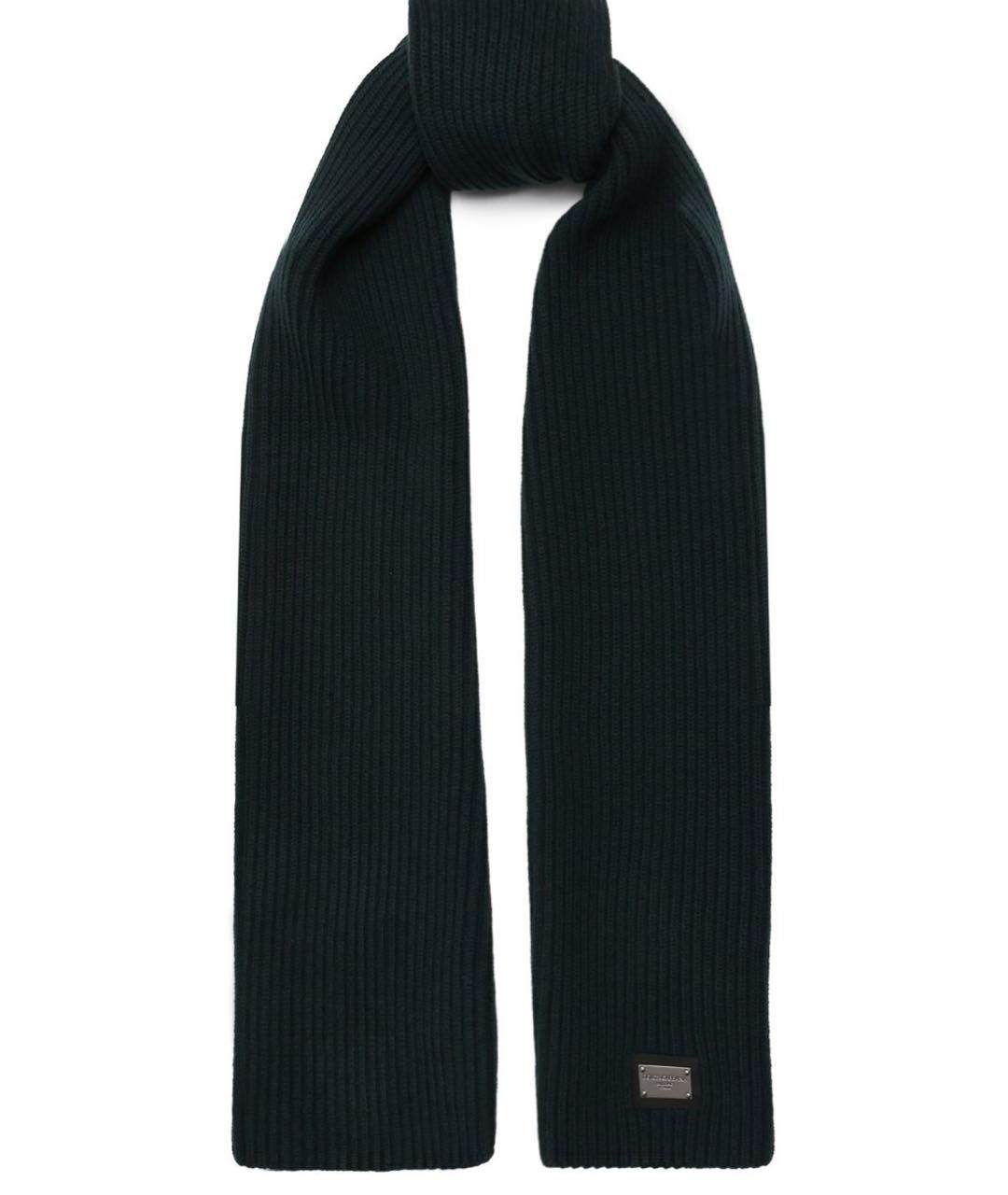 DOLCE&GABBANA Зеленый шерстяной шарф, фото 1