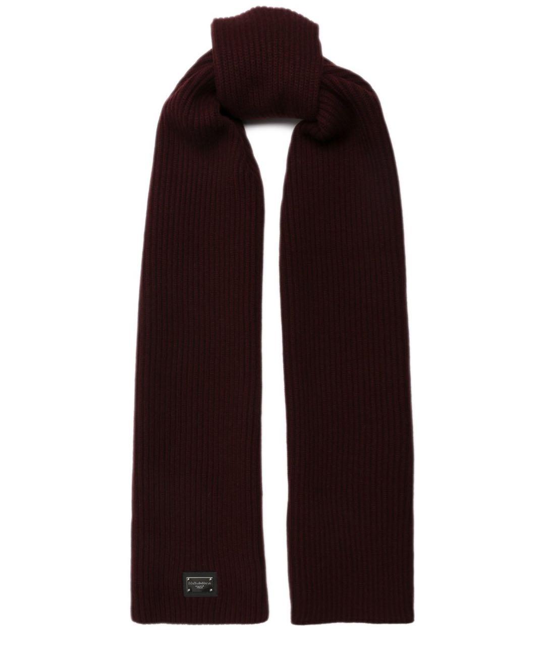 DOLCE&GABBANA Бордовый шерстяной шарф, фото 1