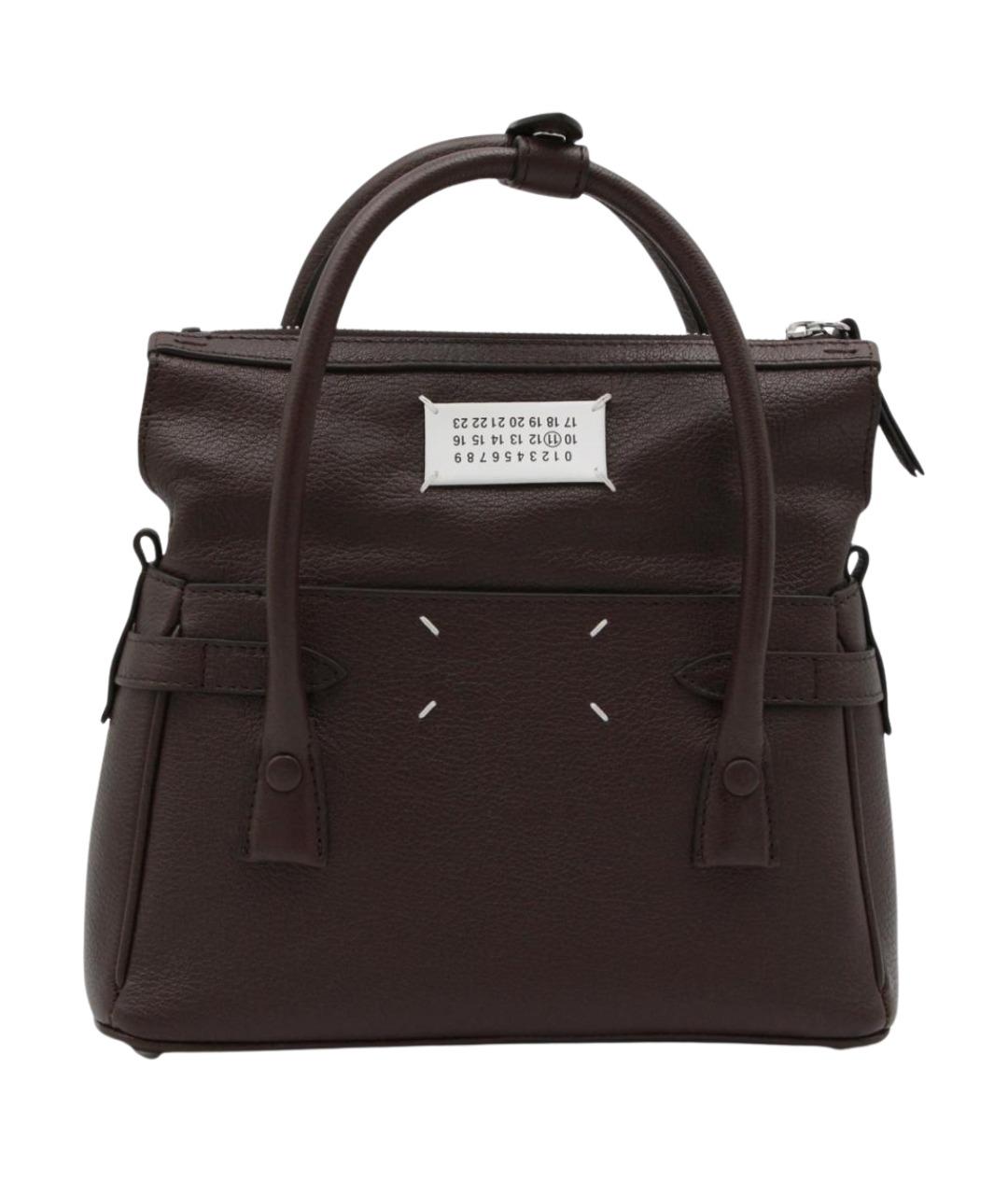 MAISON MARGIELA Коричневая кожаная сумка с короткими ручками, фото 1