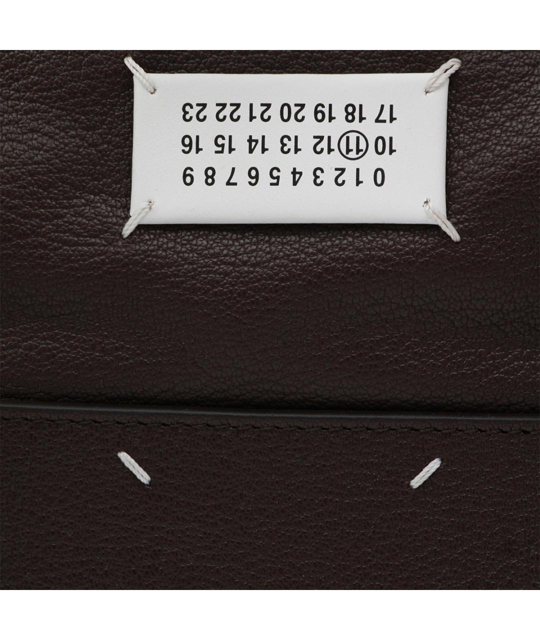 MAISON MARGIELA Коричневая кожаная сумка с короткими ручками, фото 3