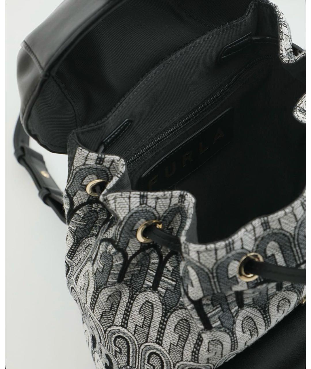 FURLA Черный жаккардовый рюкзак, фото 4
