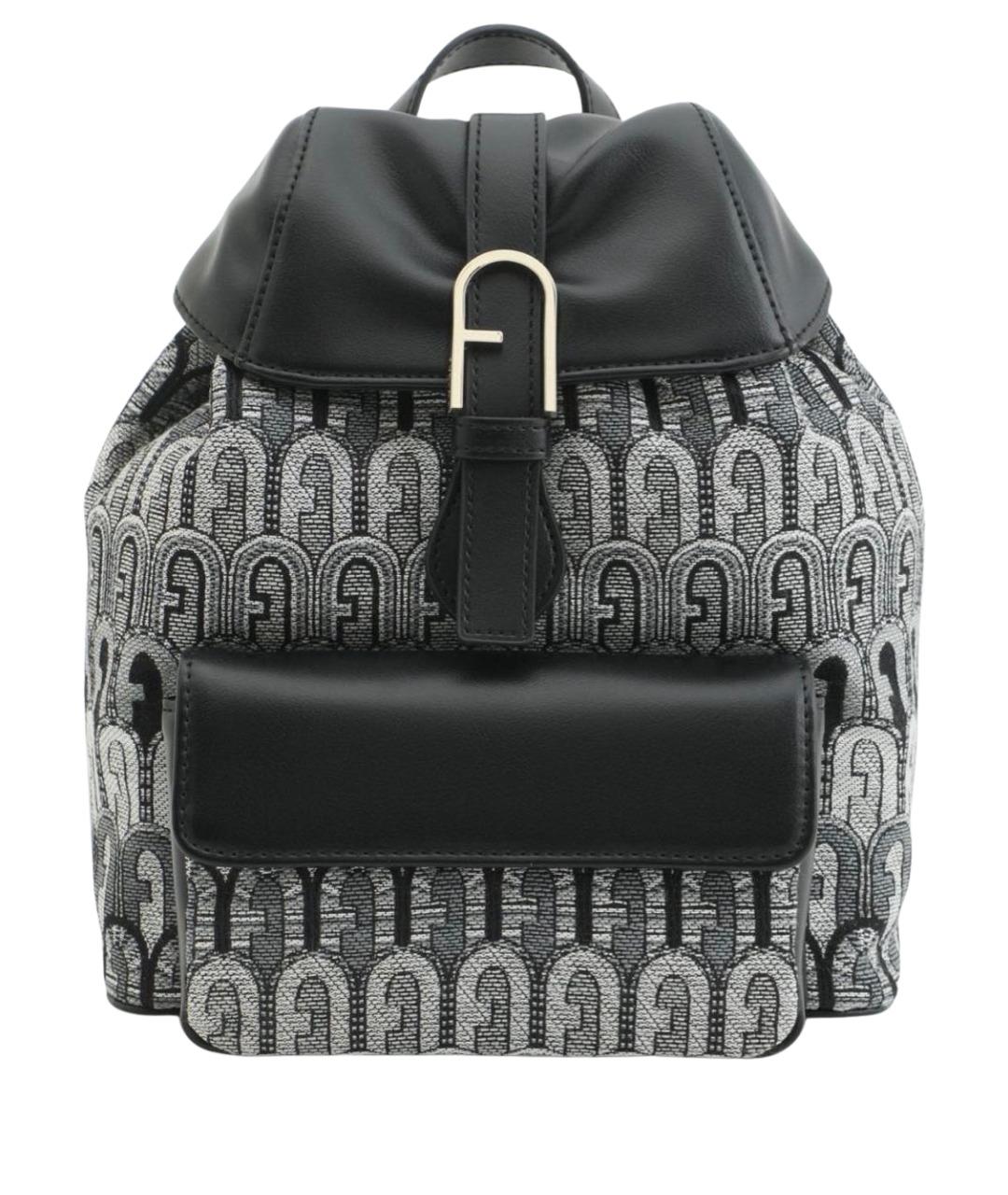 FURLA Черный жаккардовый рюкзак, фото 1