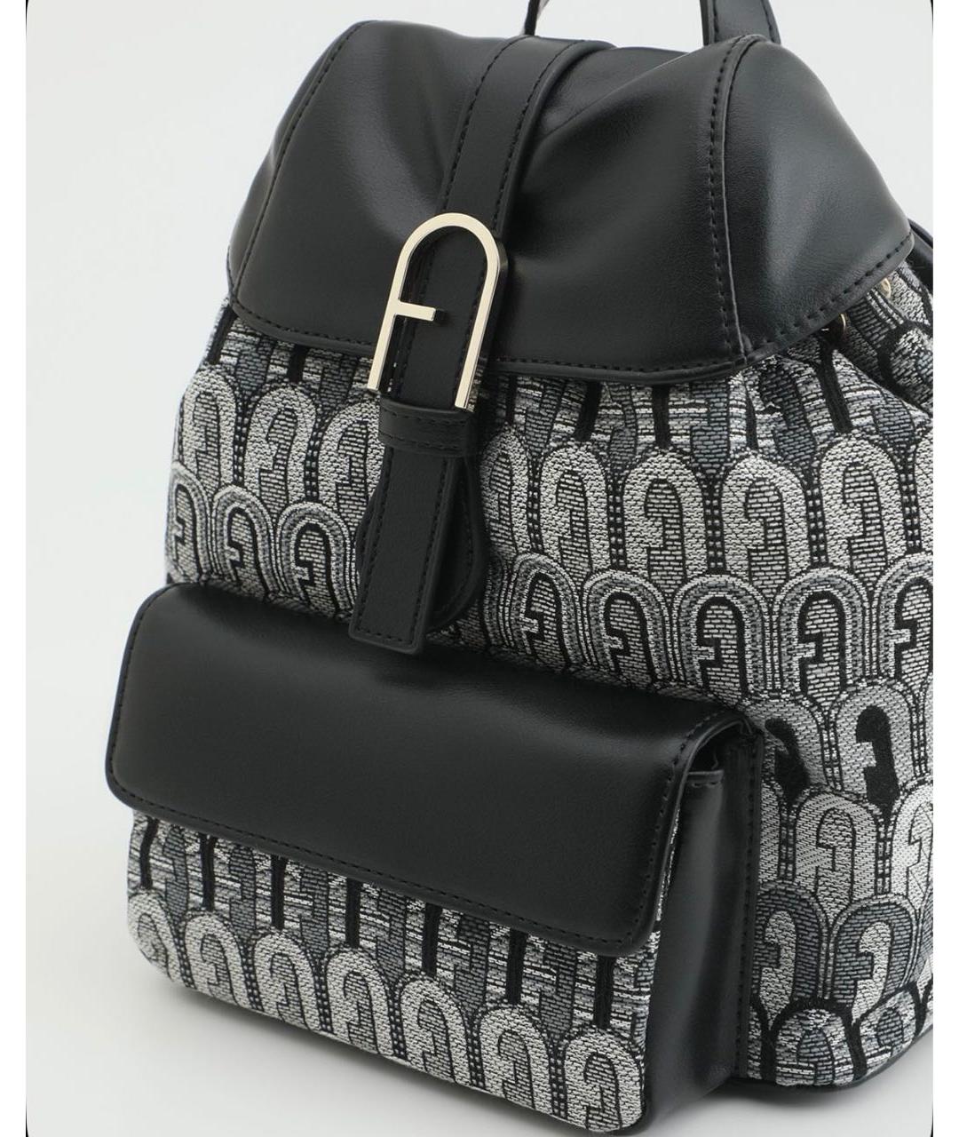 FURLA Черный жаккардовый рюкзак, фото 2