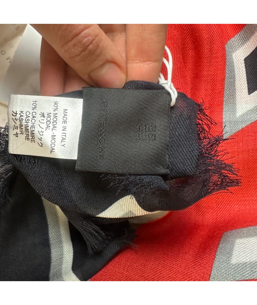 GIVENCHY Бордовый шерстяной платок, фото 3