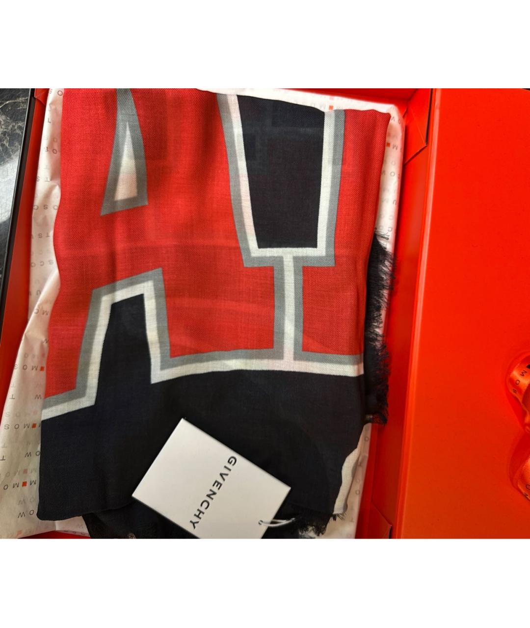 GIVENCHY Бордовый шерстяной платок, фото 5
