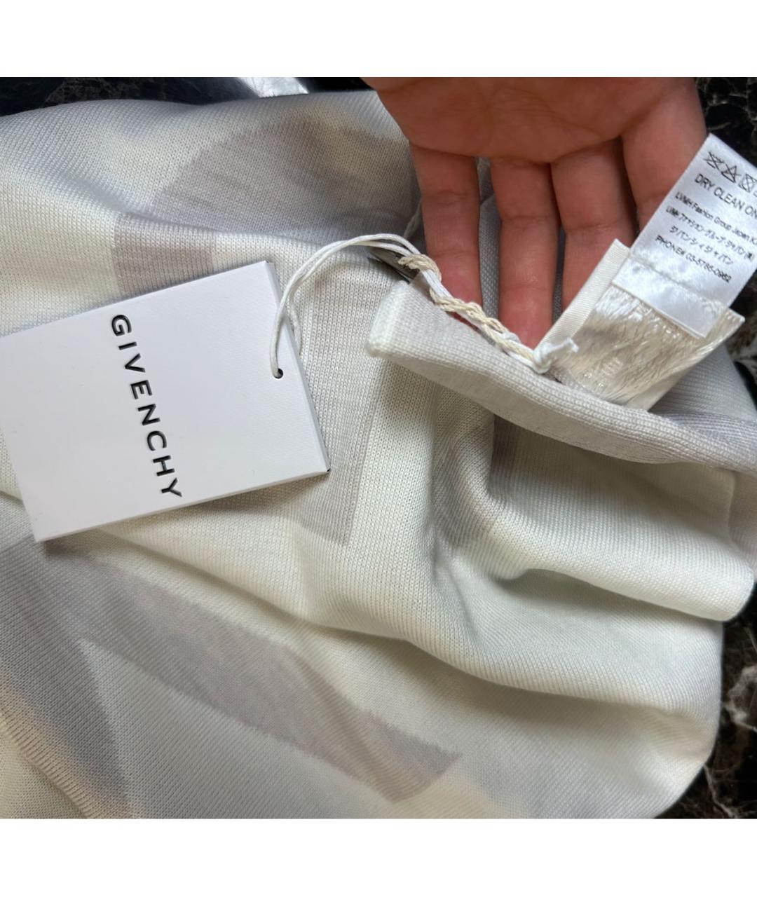 GIVENCHY Бежевый хлопковый шарф, фото 6