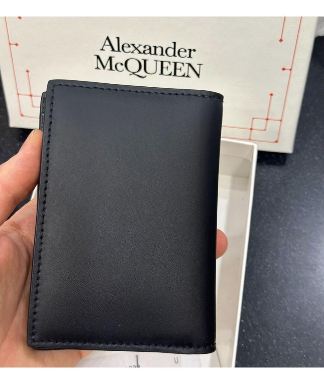 ALEXANDER MCQUEEN Черный кожаный кардхолдер, фото 6