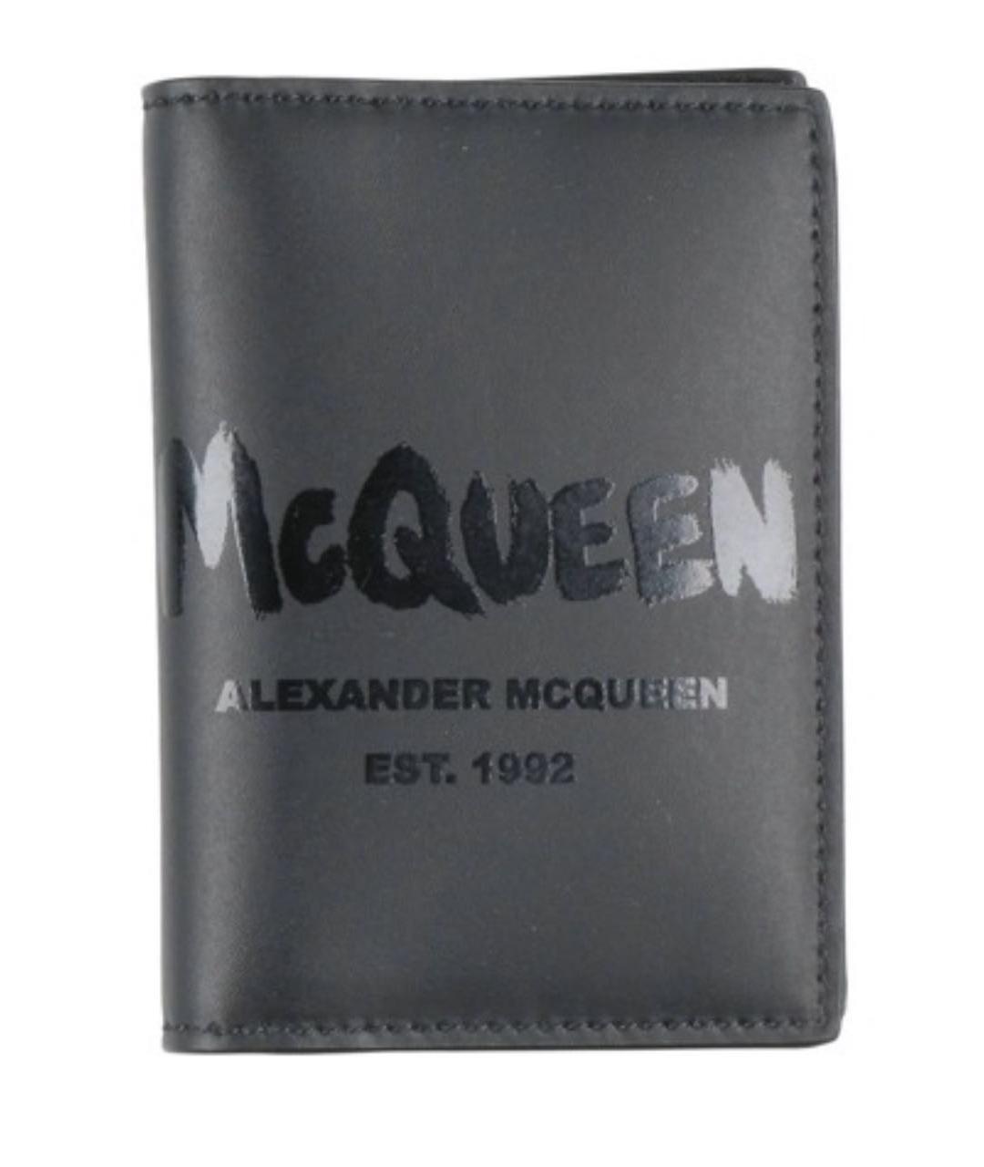 ALEXANDER MCQUEEN Черный кожаный кардхолдер, фото 1