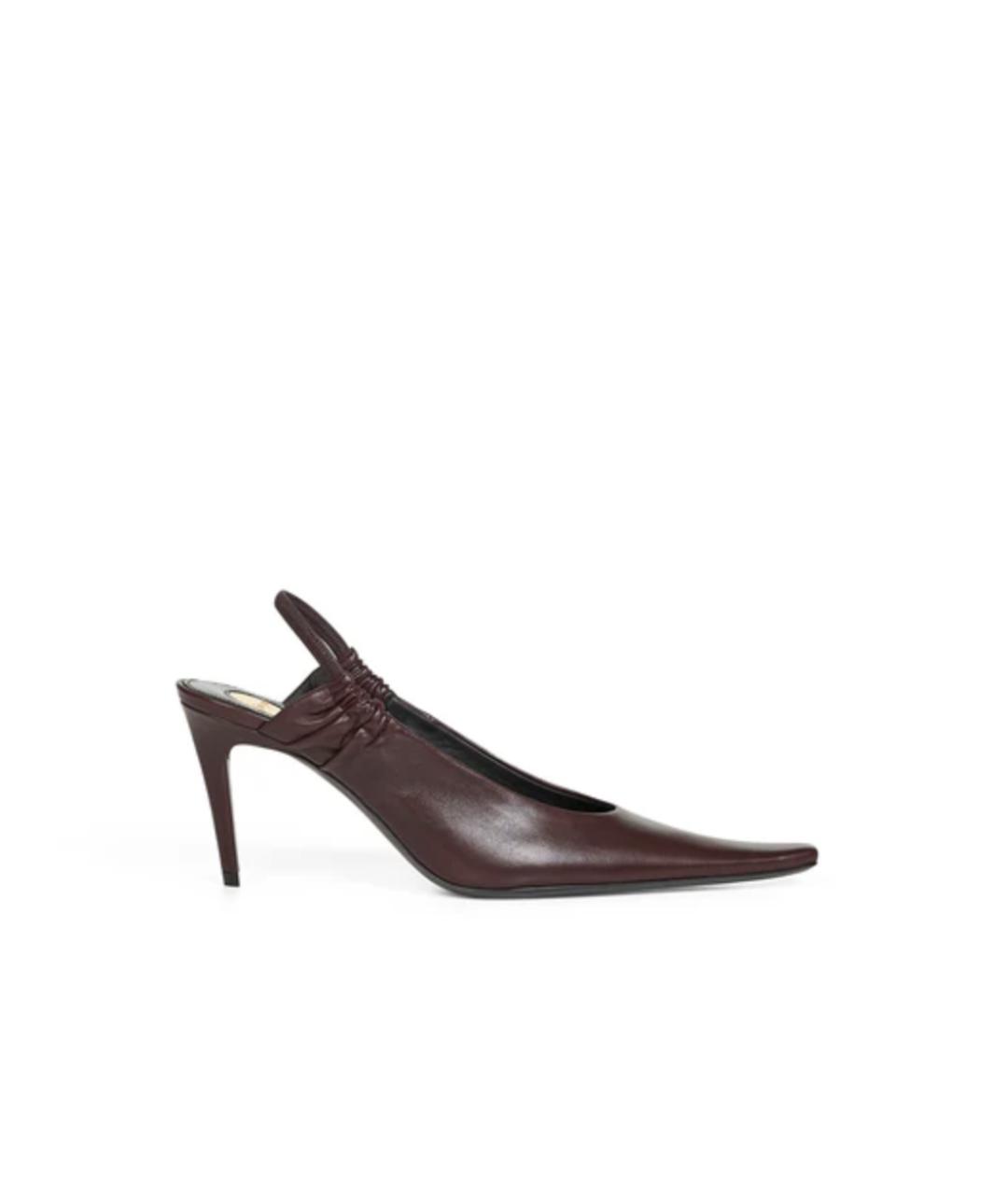 SAINT LAURENT Бордовые кожаные туфли, фото 1