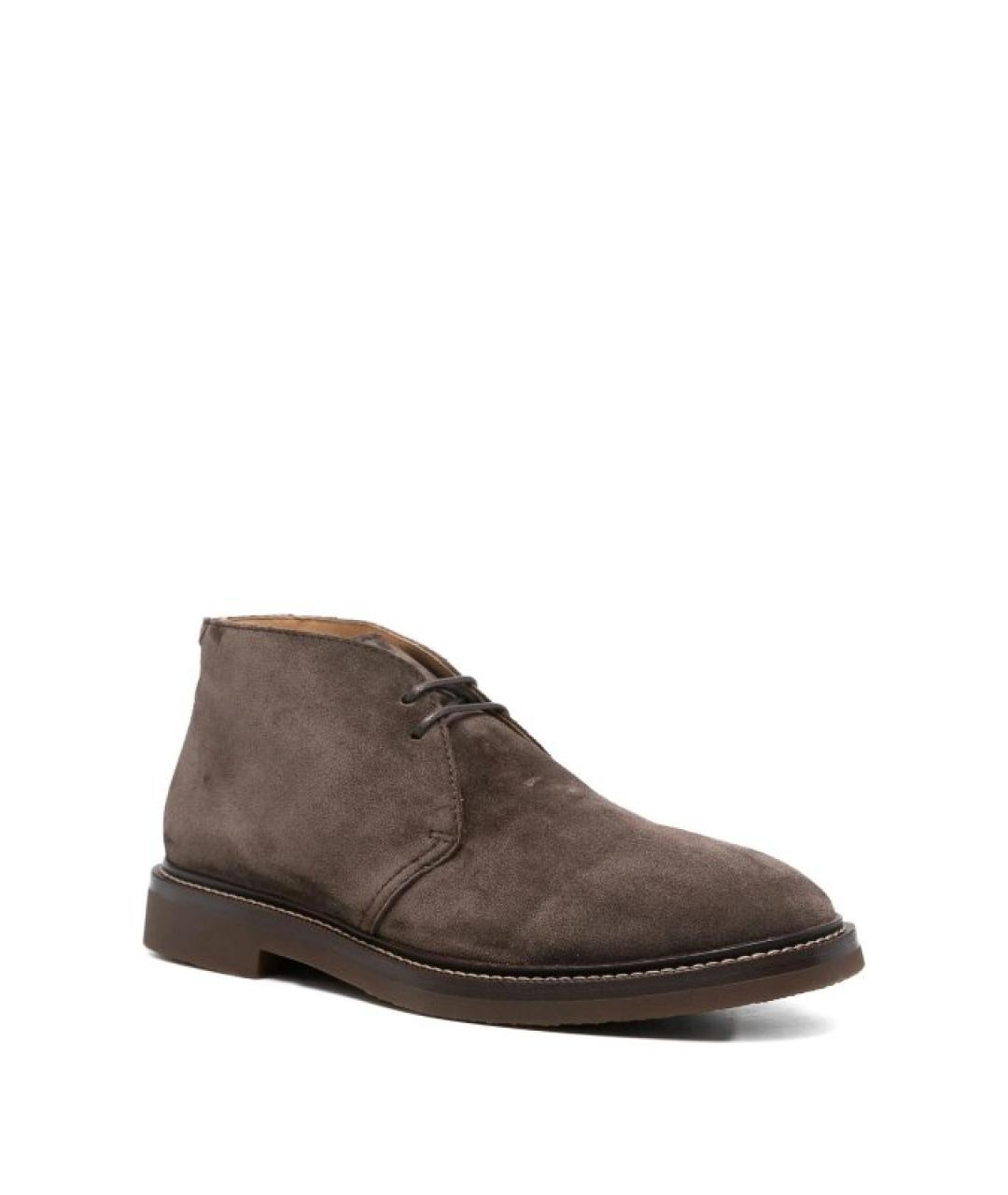 BRUNELLO CUCINELLI Коричневые замшевые высокие ботинки, фото 2