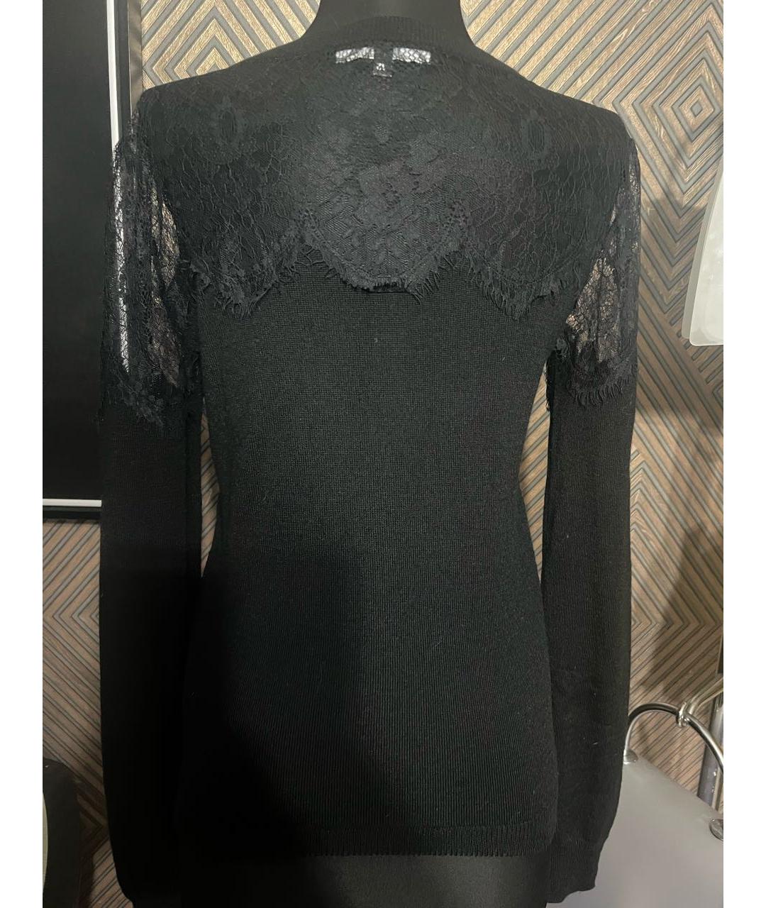 ELISABETTA FRANCHI Черный шерстяной джемпер / свитер, фото 2