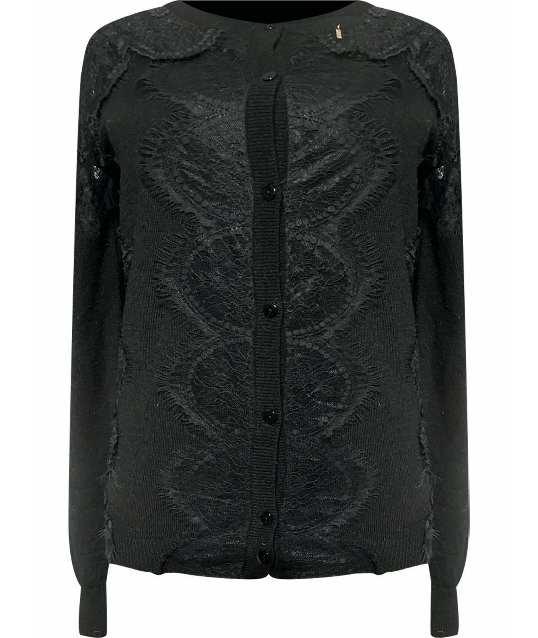 ELISABETTA FRANCHI Черный шерстяной джемпер / свитер, фото 1