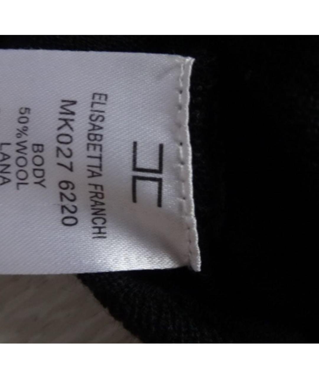 ELISABETTA FRANCHI Черный шерстяной джемпер / свитер, фото 6