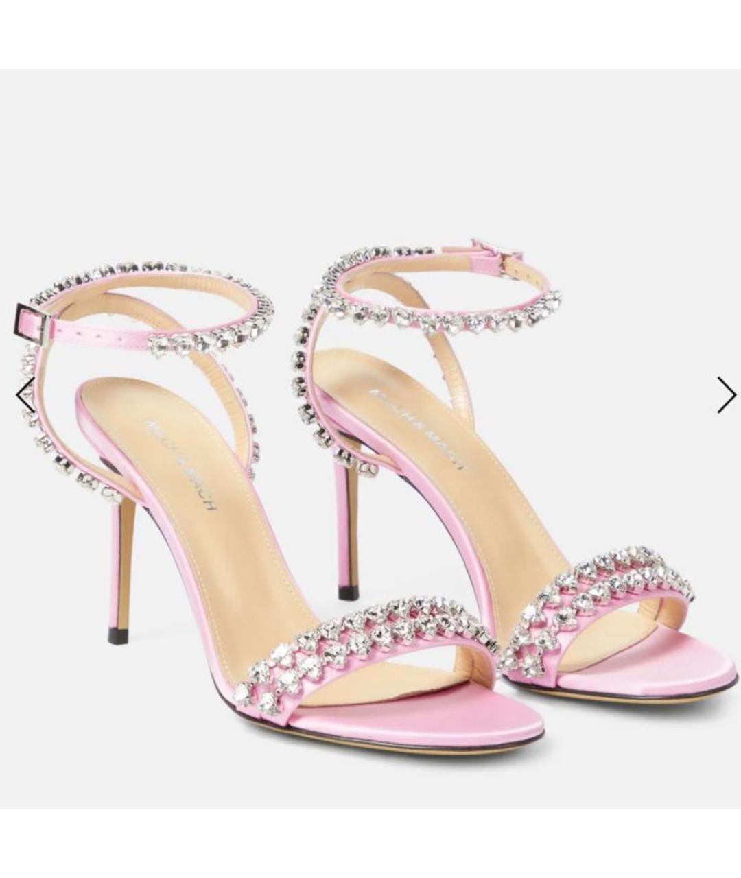 MACH&MACH Розовые текстильные босоножки, фото 4