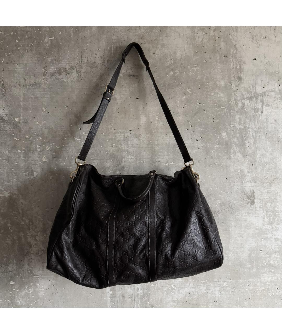 GUCCI Коричневая кожаная дорожная/спортивная сумка, фото 2